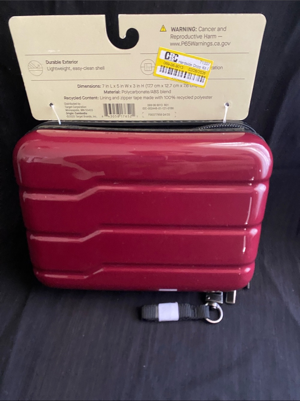 Hard Shell Travel Case - Deep Red